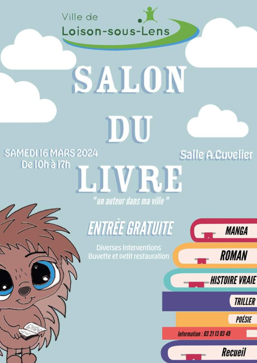 Emilie Delétrez présente au salon du livre de Loison-sous-Lens le 16 mars 2024 ! 